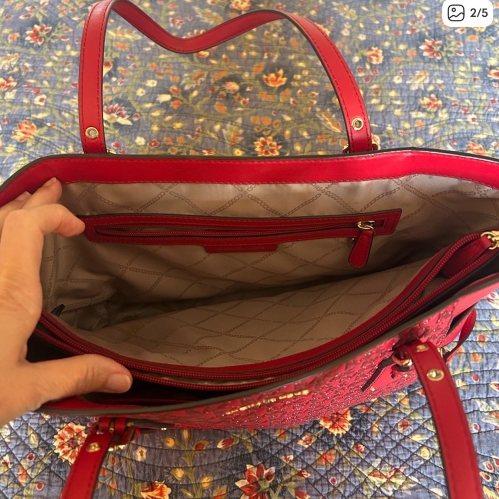 Michael Kors Red Tote Bag - Picture 4 of 6